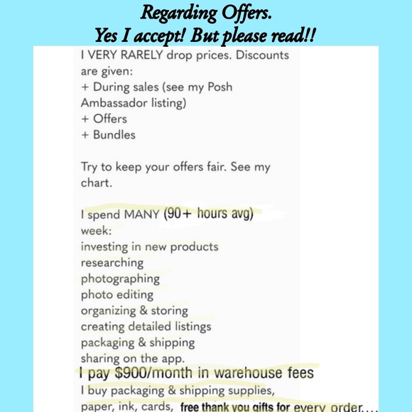 PLEASE read this listing & chart.YES,I accept reasonable offers+Bundle Discounts - Picture 7 of 7